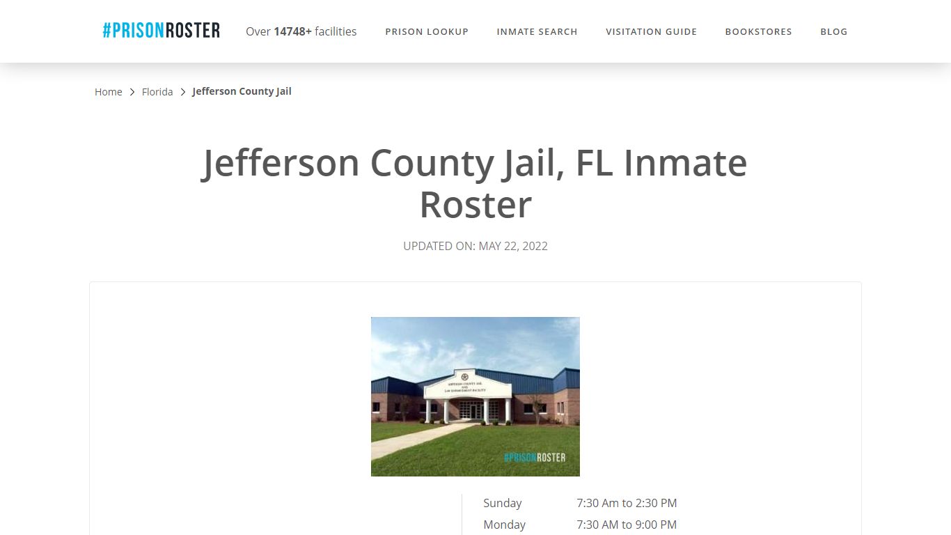 Jefferson County Jail, FL Inmate Roster - Prisonroster